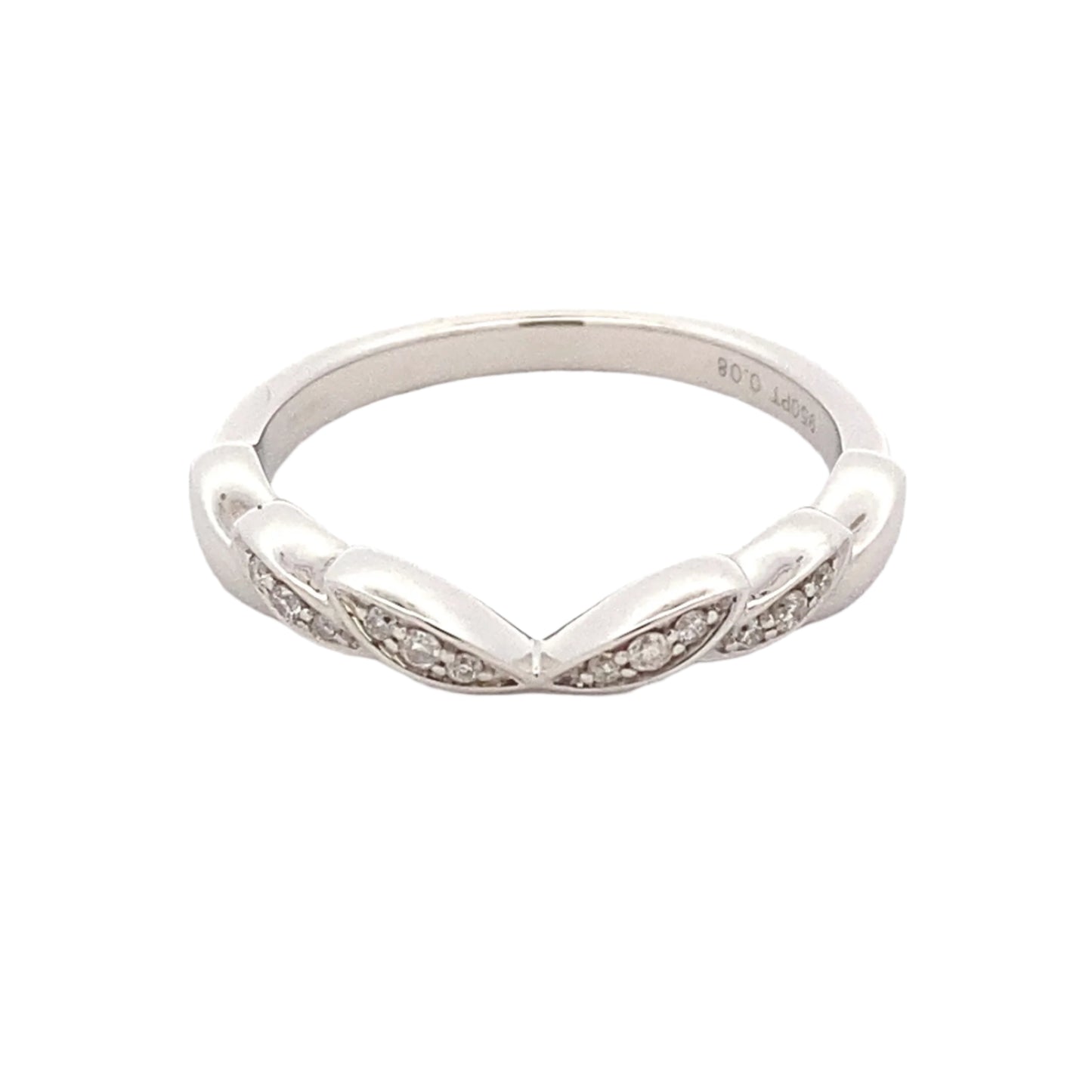 Fancy Shaped Half Bowtie Diamond Set Wedding Band Gardiner Brothers Platinum