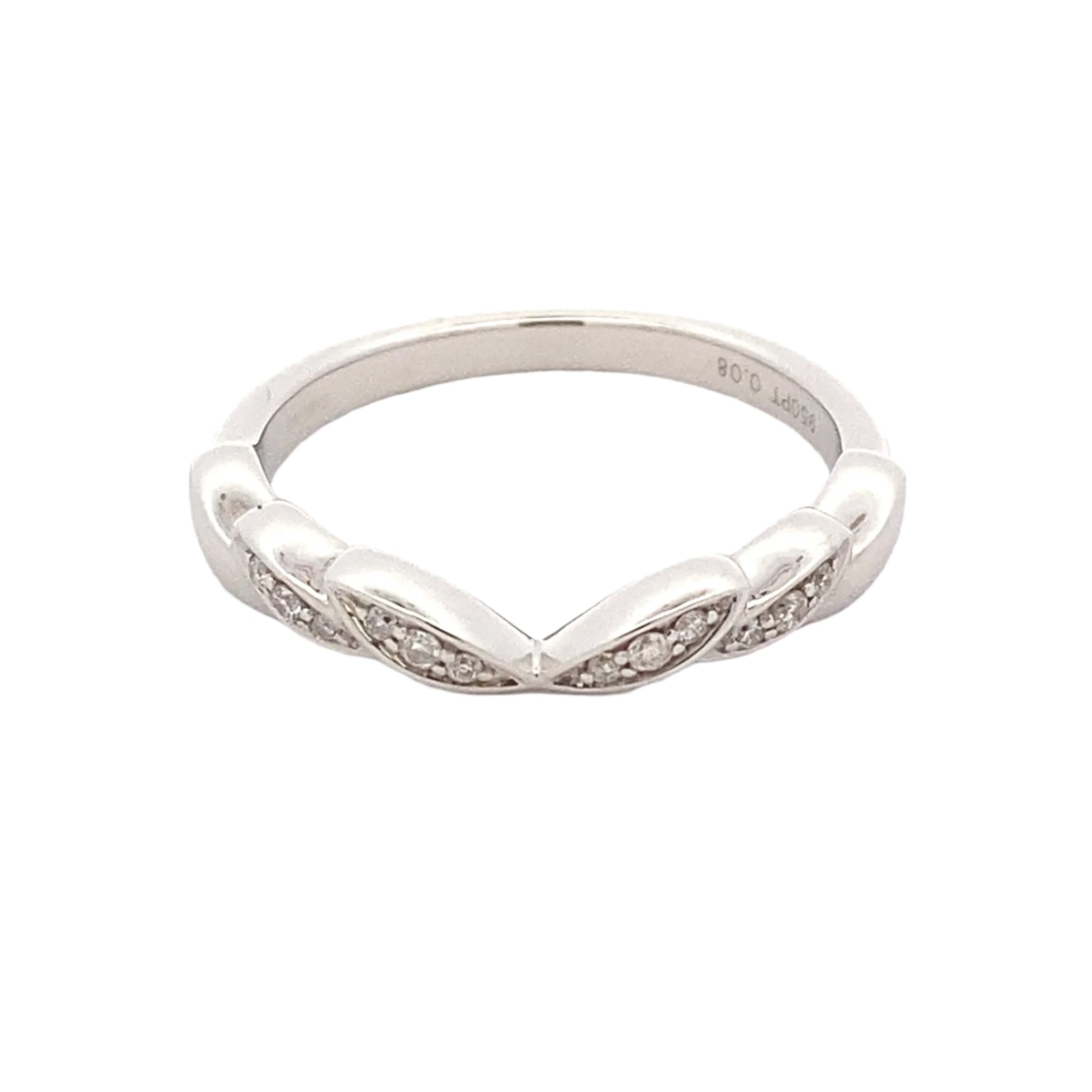 Fancy Shaped Half Bowtie Diamond Set Wedding Band Gardiner Brothers Platinum