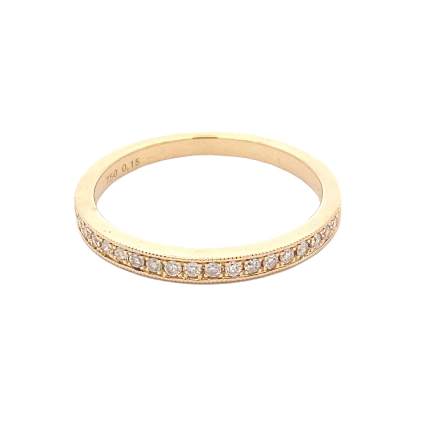 Milgrain Edge Diamond Set Wedding Band Gardiner Brothers 18ct Yellow Gold