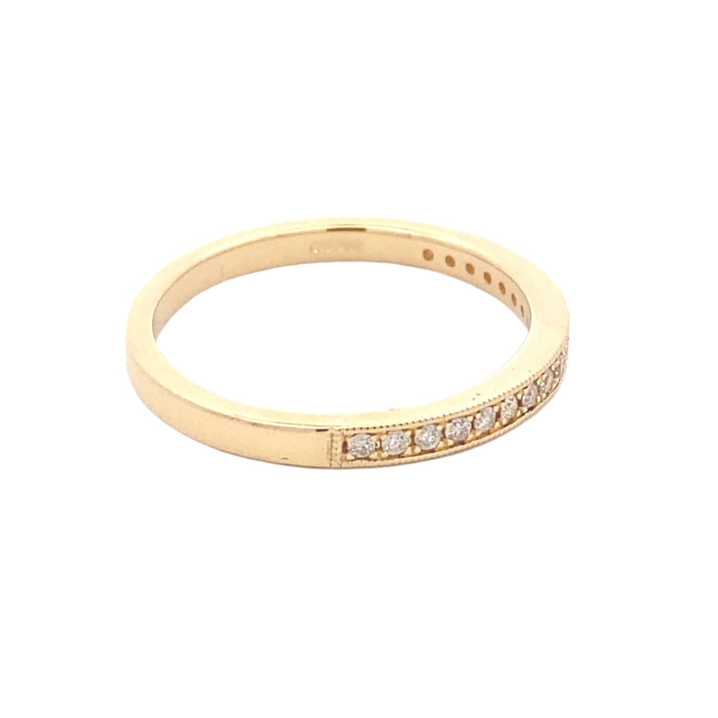 Milgrain Edge Diamond Set Wedding Band Gardiner Brothers