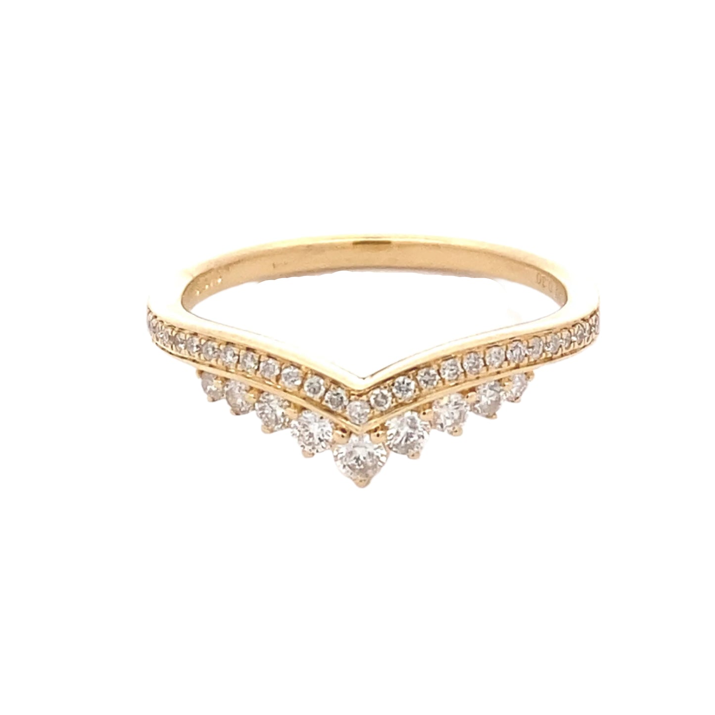 Wishbone Shaped Diamond Set Wedding Band Gardiner Brothers 18ct Yellow Gold