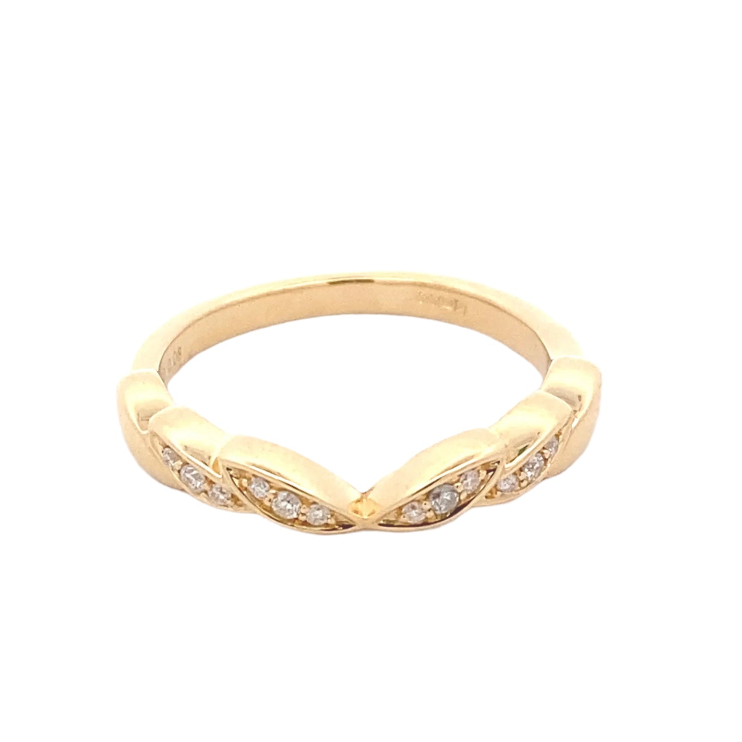 Fancy Shaped Half Bowtie Diamond Set Wedding Band Gardiner Brothers 18ct Yellow Gold