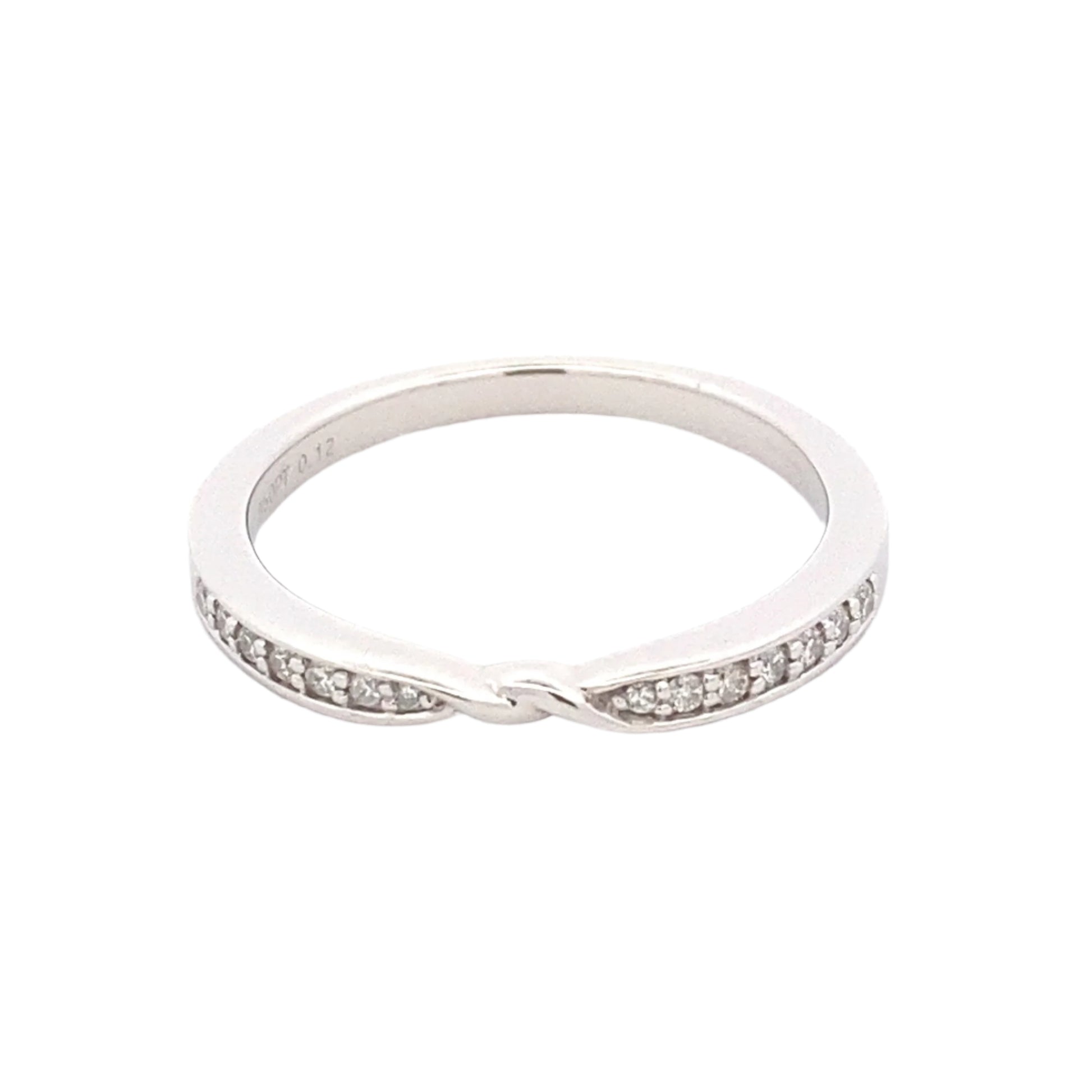 Twisted Bowtie Shaped Diamond Set Wedding Band Gardiner Brothers Platinum