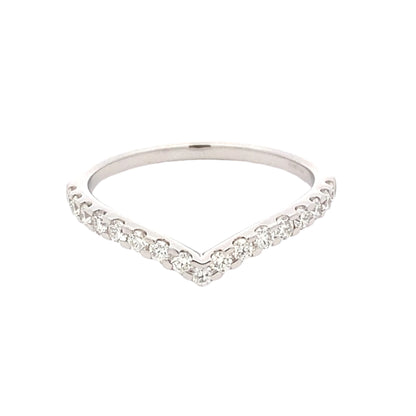 Pavé Diamond Set Wishbone Style Ring Gardiner Brothers Platinum