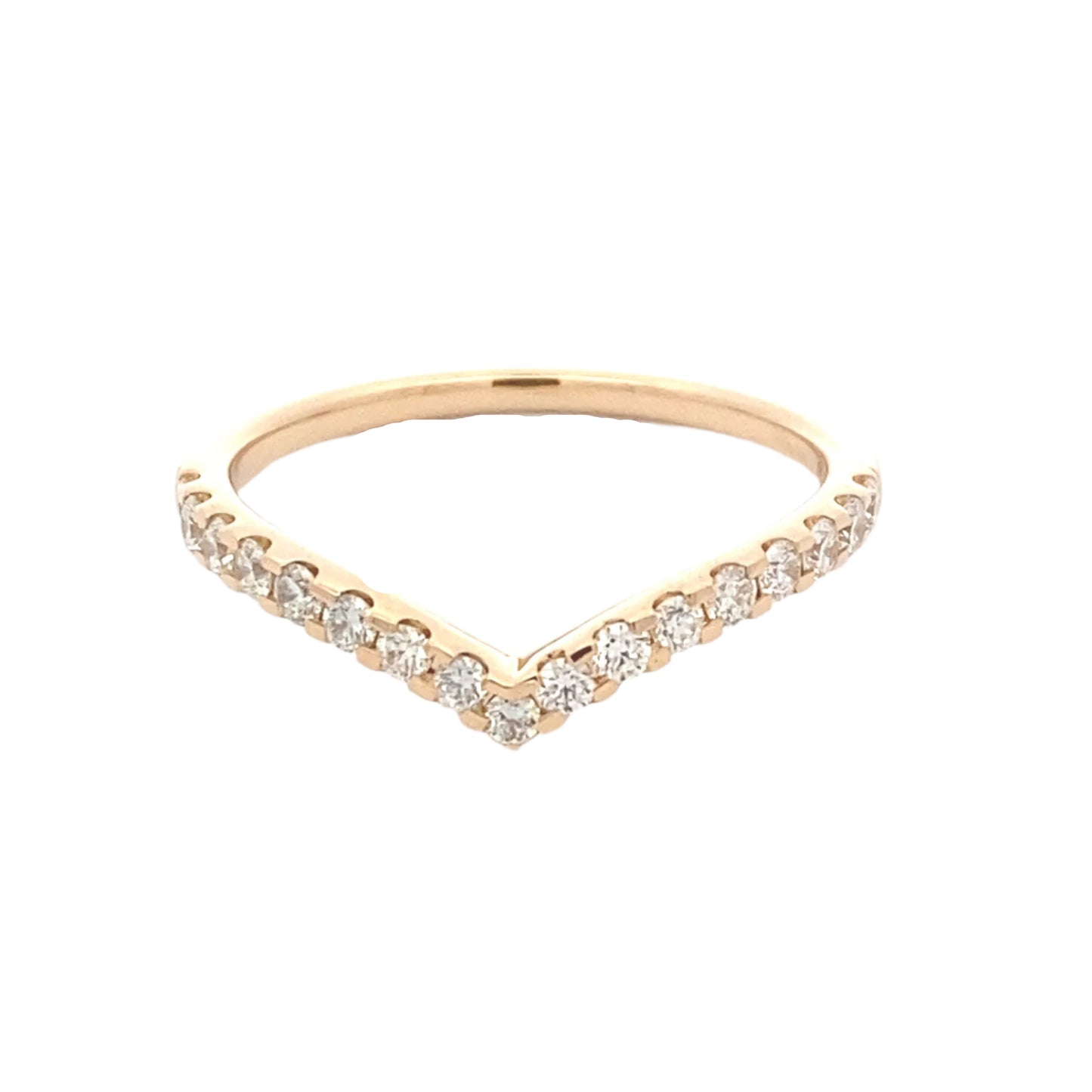 Pavé Diamond Set Wishbone Style Ring Gardiner Brothers 18ct Yellow Gold