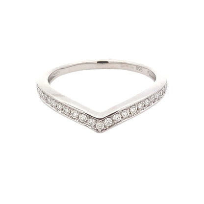 Channel Pavé Diamond Set Wishbone Shaped Wedding Band Gardiner Brothers Platinum
