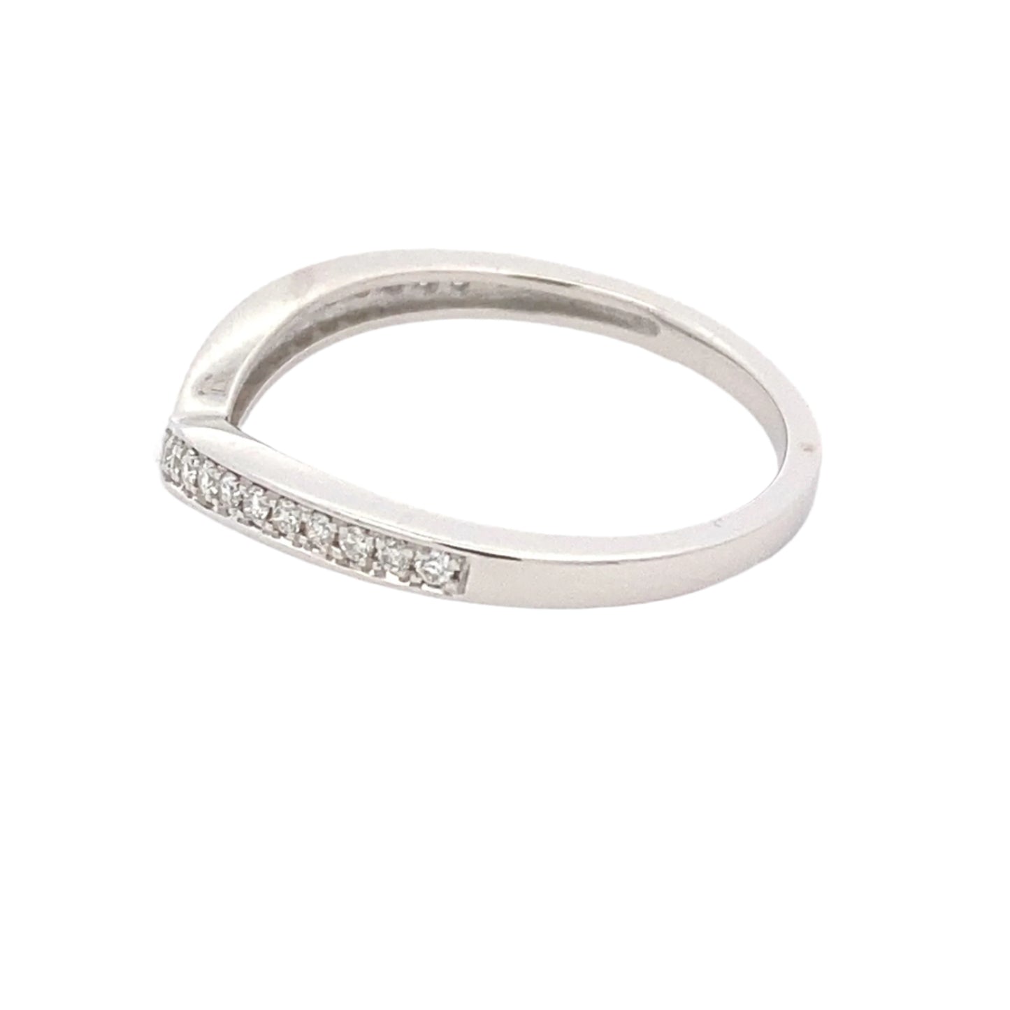Channel Pavé Diamond Set Wishbone Shaped Wedding Band Gardiner Brothers