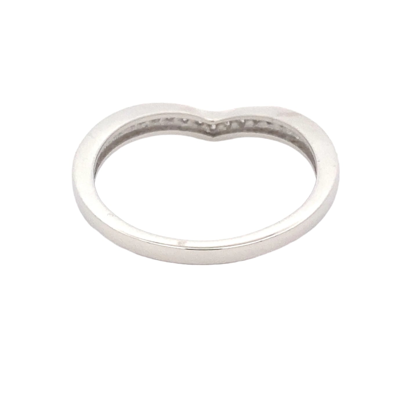 Channel Pavé Diamond Set Wishbone Shaped Wedding Band Gardiner Brothers