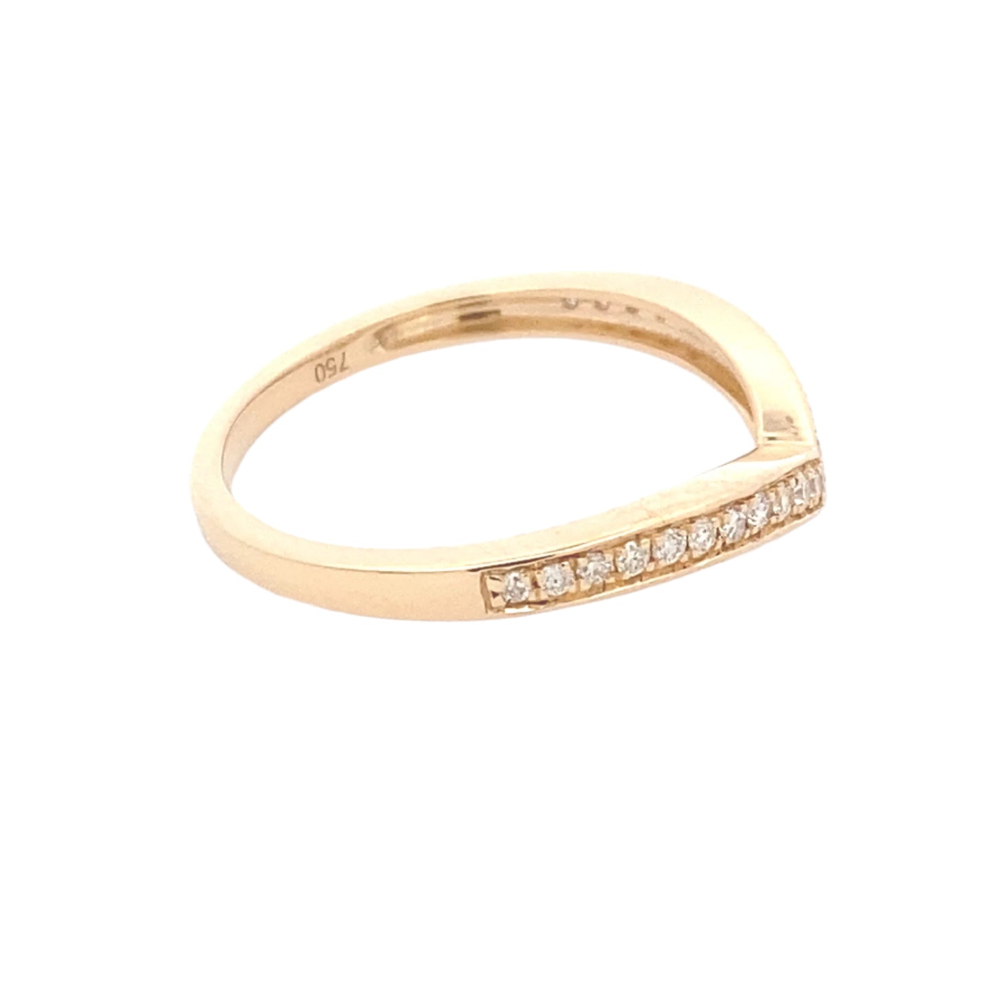 Channel Pavé Diamond Set Wishbone Shaped Wedding Band Gardiner Brothers