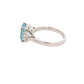 Octagonal Aquamarine and round brilliant cut diamond 3 stone ring Gardiner Brothers
