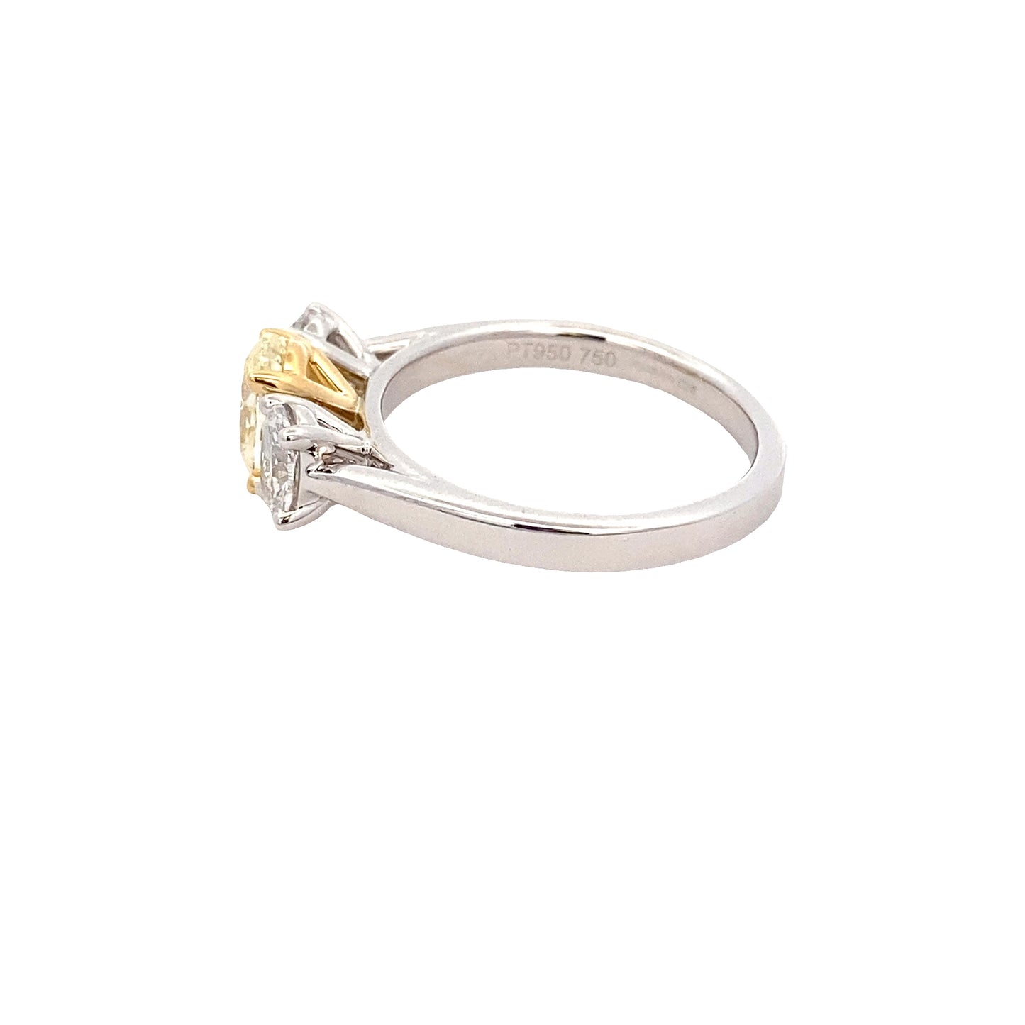 Oval shaped yellow diamond 3 stone ring - 1.66cts Gardiner Brothers
