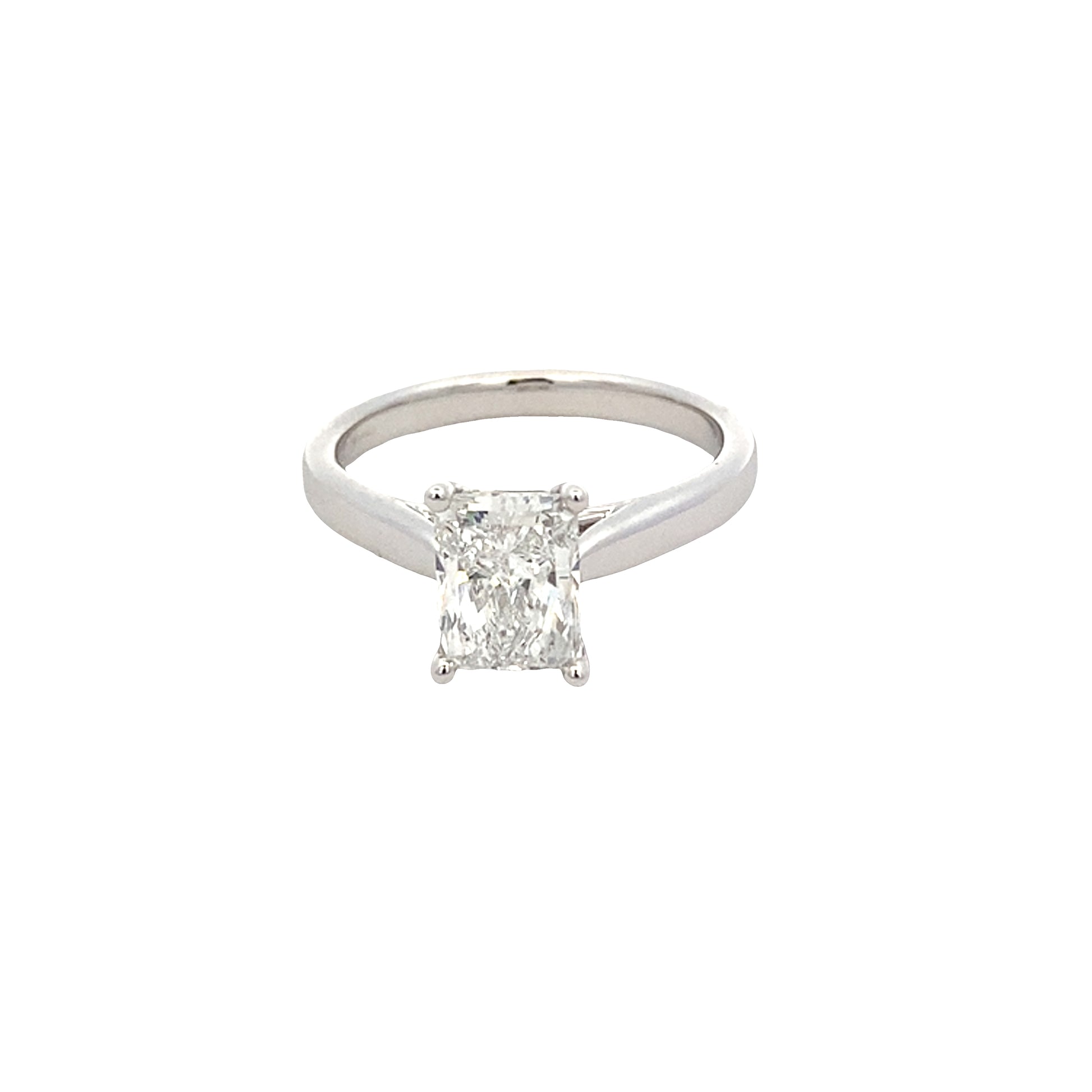 Radiant cut diamond solitaire ring - 1.51cts Gardiner Brothers