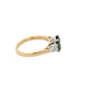 Oval Shaped Green sapphire and pear shaped diamond 3 stone ring Gardiner Brothers