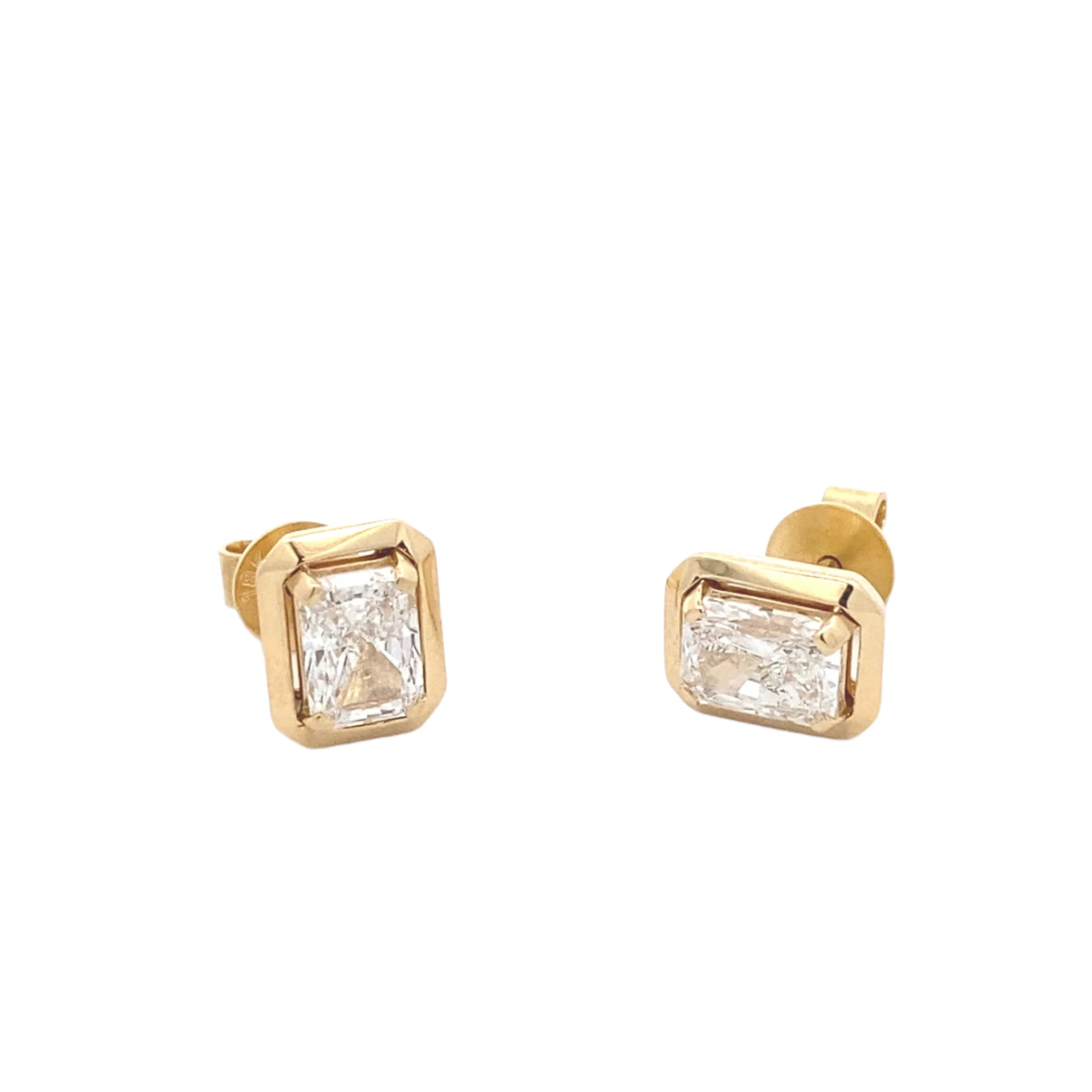 Lab Grown Radiant Cut Diamond Solitaire earrings - 1.52cts Gardiner Brothers
