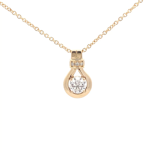Round Brilliant cut diamond, drop loop style pendant Gardiner Brothers