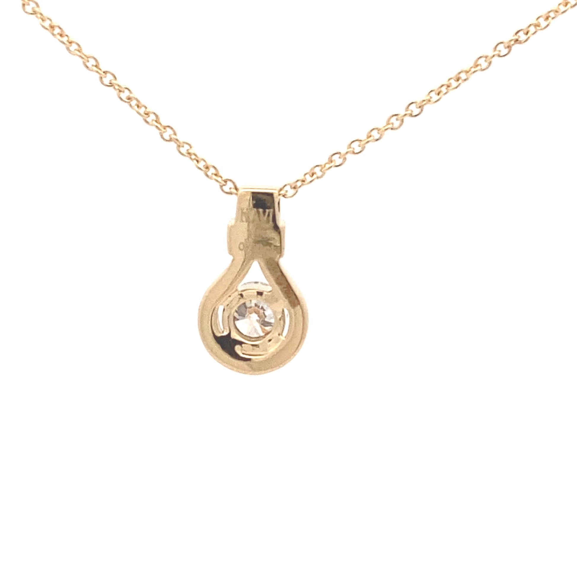 Round Brilliant cut diamond, drop loop style pendant Gardiner Brothers