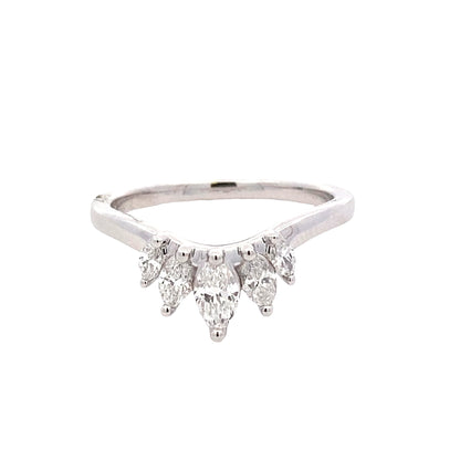 Marquise Shaped Diamond 5 Stone Bow Style Ring Gardiner Brothers Platinum
