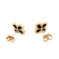 Yellow Gold Onyx Flower Petal Earrings Gardiner Brothers