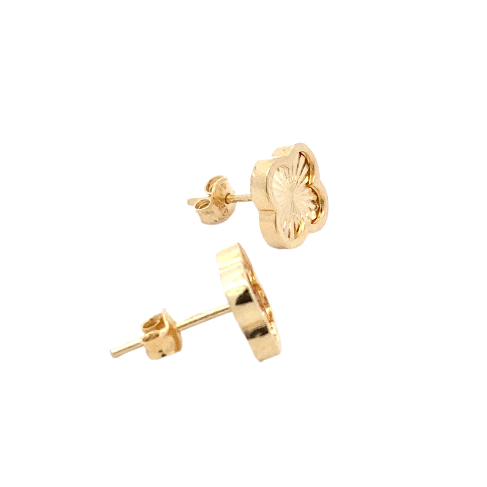 Yellow Gold Rainbow Effect Flower Petal Earrings Gardiner Brothers