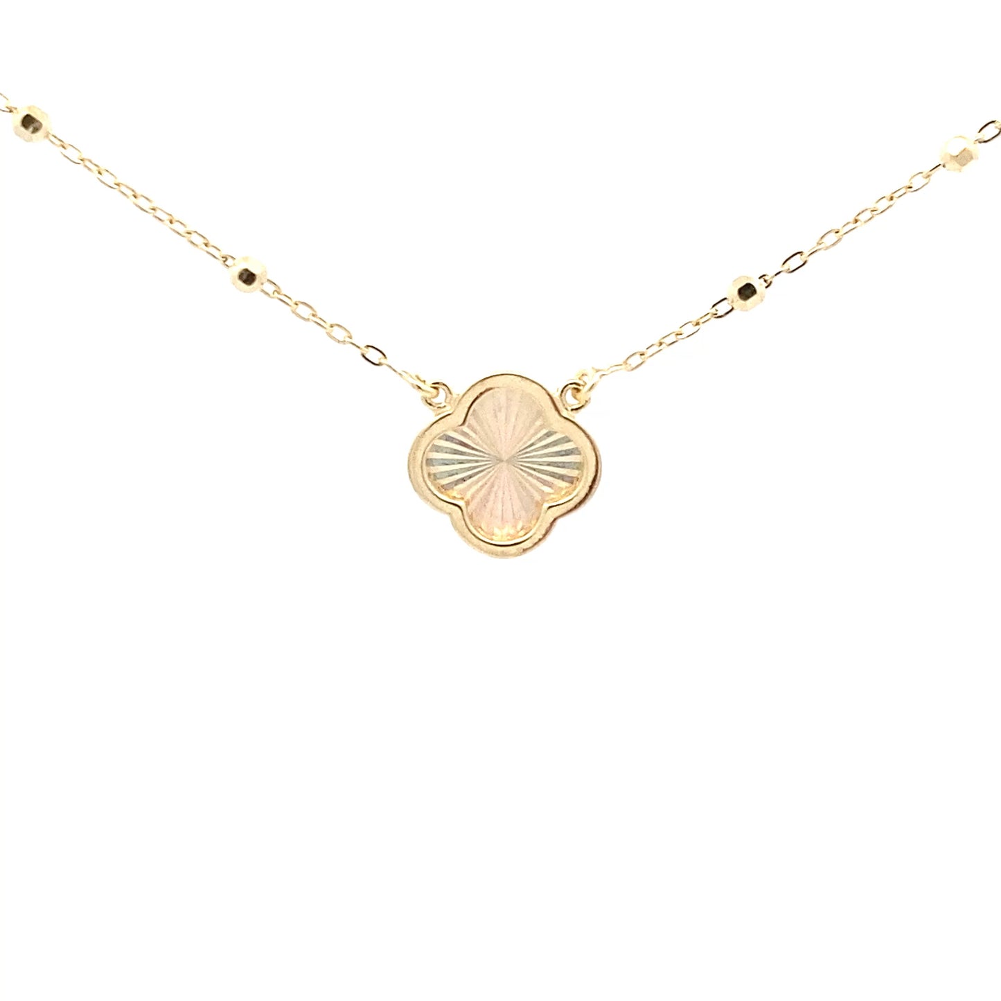 Yellow Gold Rainbow Effect Flower Petal Necklet Gardiner Brothers