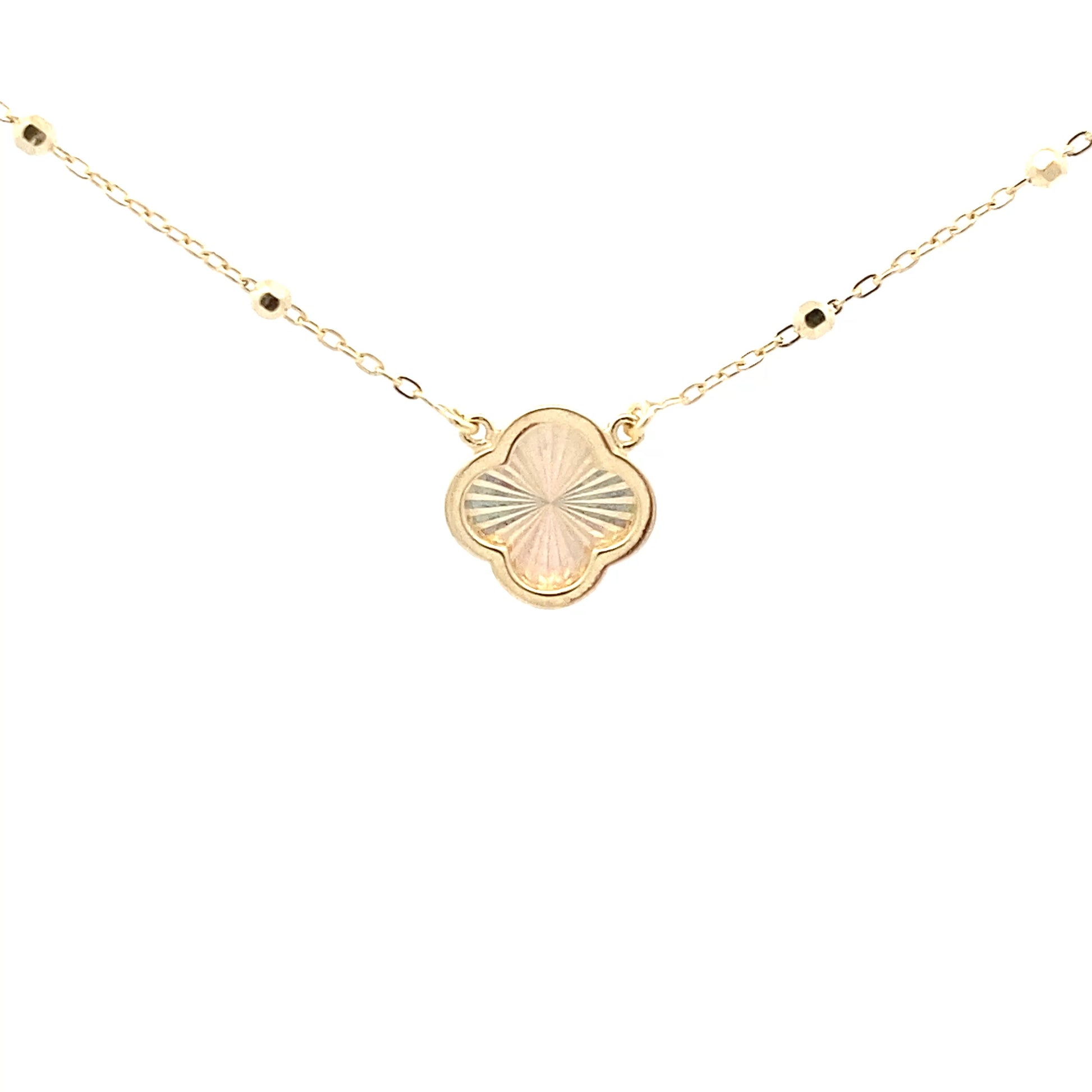 Yellow Gold Rainbow Effect Flower Petal Necklet Gardiner Brothers