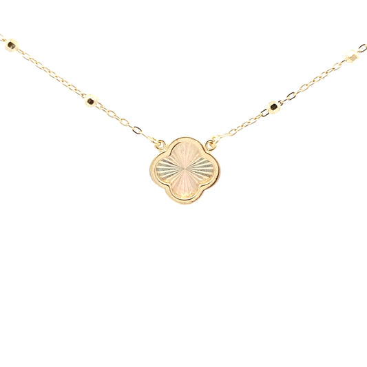 Yellow Gold Rainbow Effect Flower Petal Necklet Gardiner Brothers