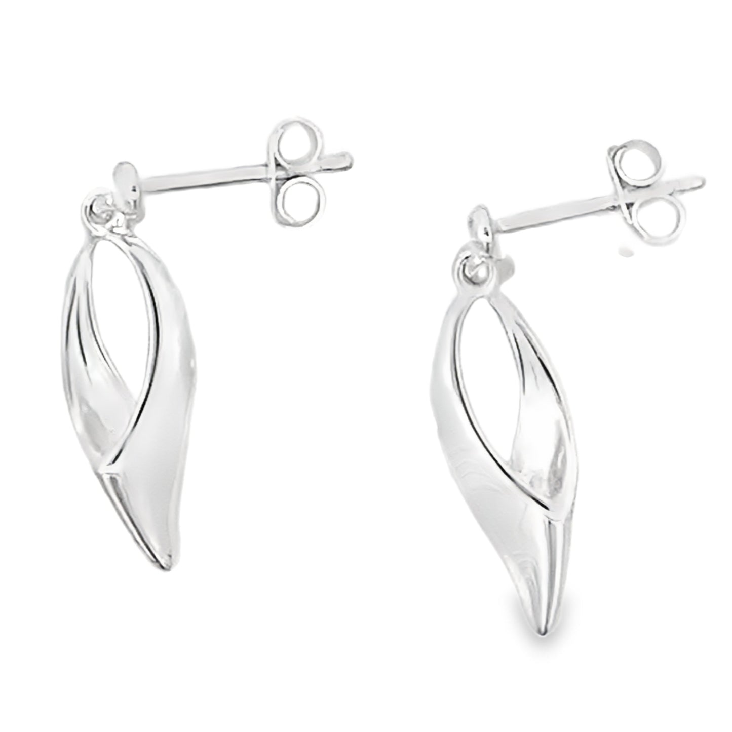 Silver Open Sabre Drop Earrings Gardiner Brothers