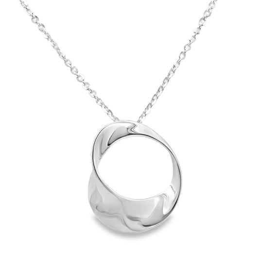 Silver Twisted Cushion Shaped Pendant Gardiner Brothers