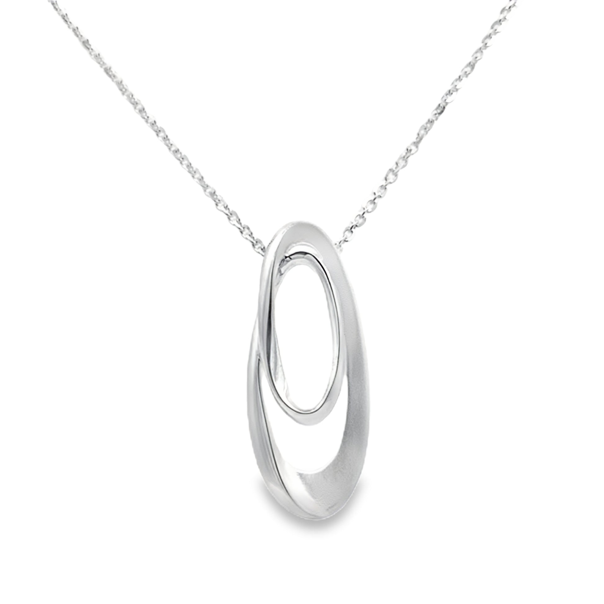 Silver Double Oval Pendant Gardiner Brothers