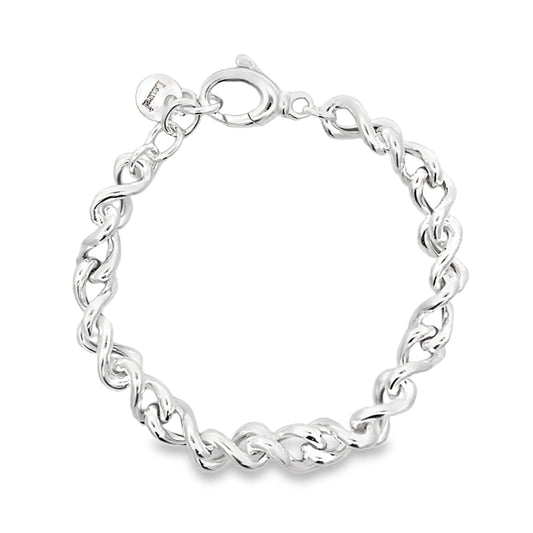 Silver Twisted 'Figure of 8' Style Bracelet Gardiner Brothers