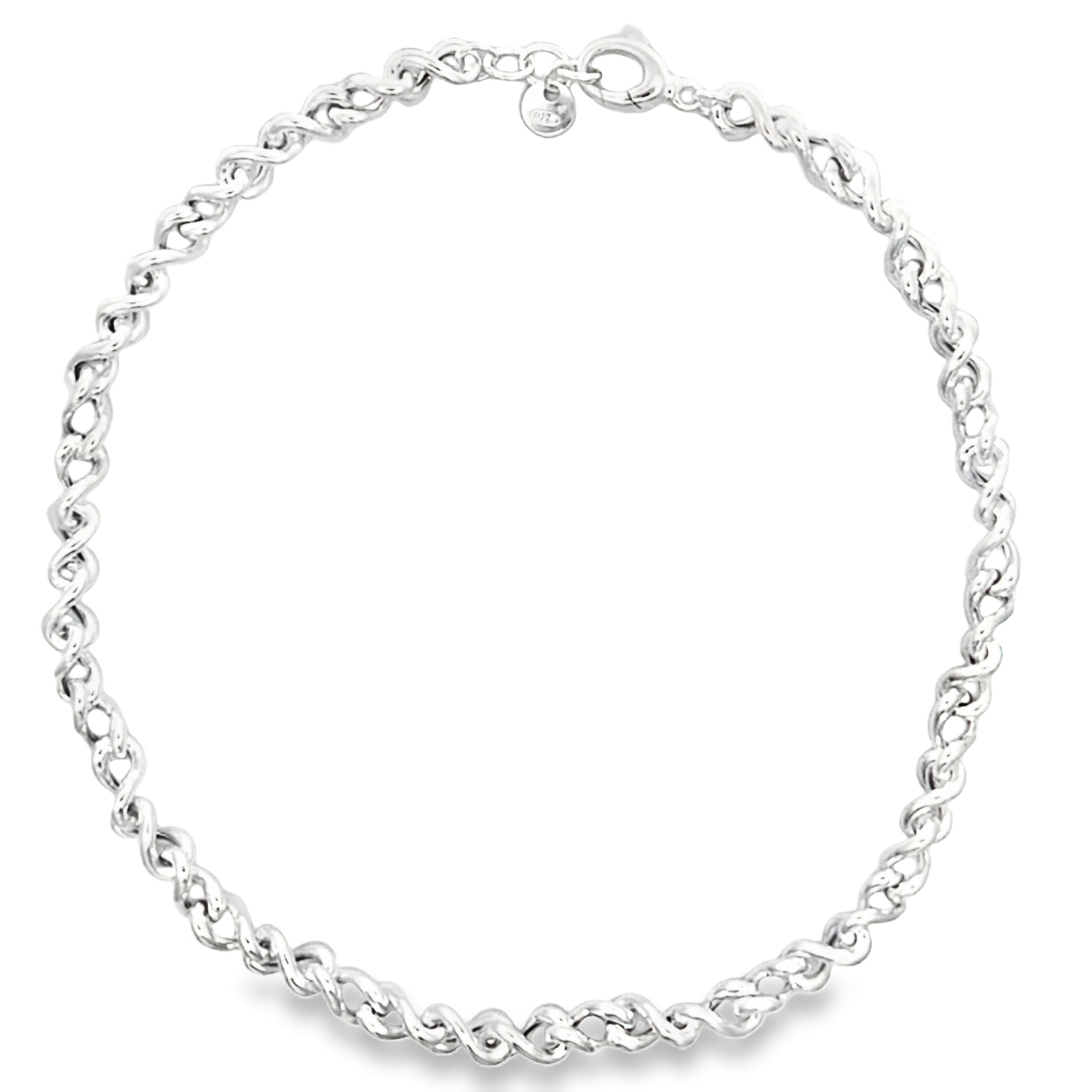 Silver Twisted 'Figure of 8' Style Necklace Gardiner Brothers