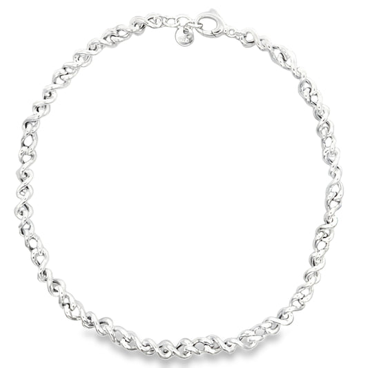 Silver Twisted 'Figure of 8' Style Necklace Gardiner Brothers