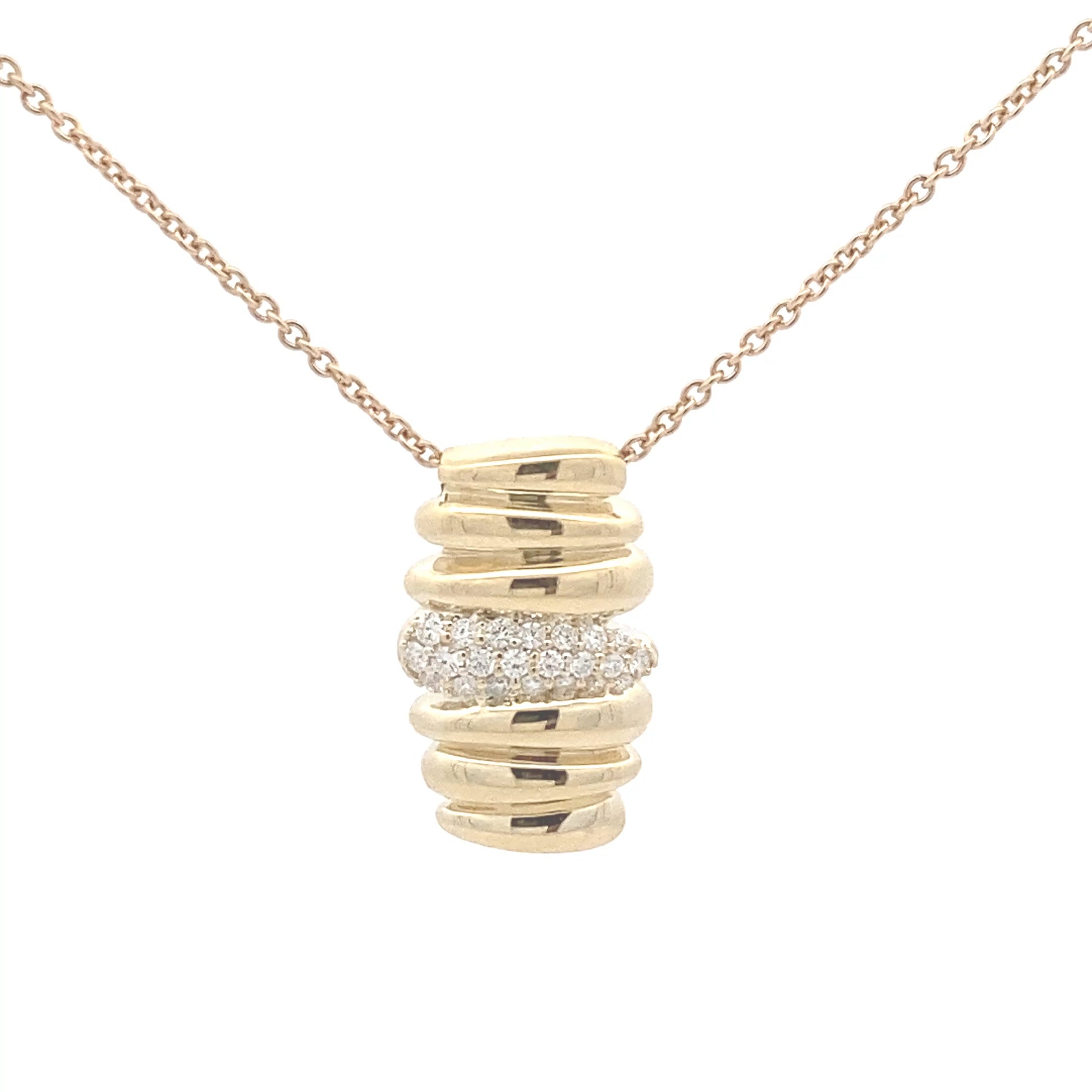 Yellow Gold Fancy Style Diamond Pendant Gardiner Brothers