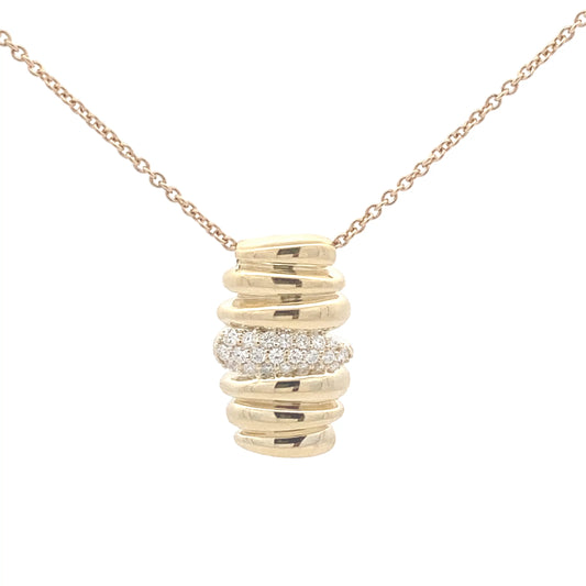 Yellow Gold Fancy Style Diamond Pendant Gardiner Brothers