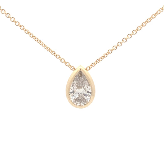 Lab Grown Pear Shaped Diamond Solitaire Pendant - 1.00cts Gardiner Brothers
