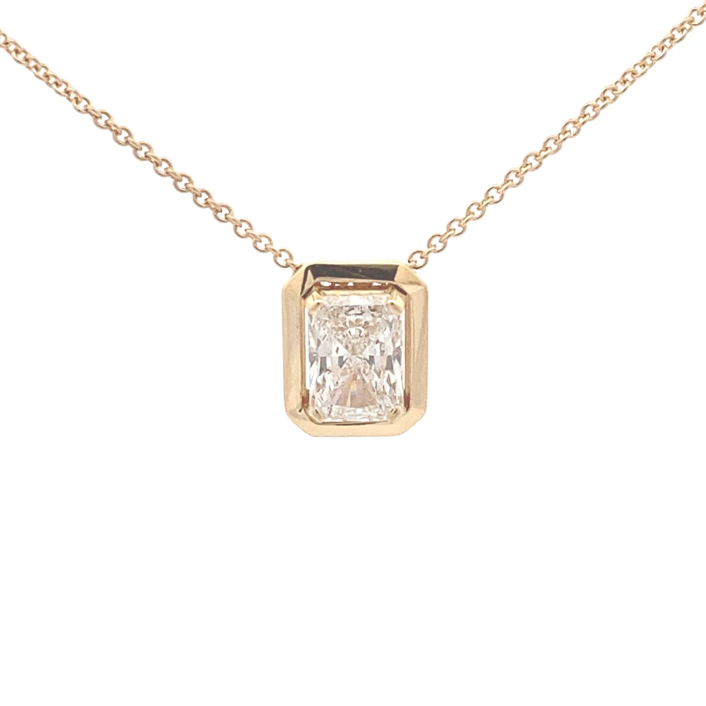 Lab Grown Radiant Cut Diamond Solitaire Pendant - 1.09cts Gardiner Brothers