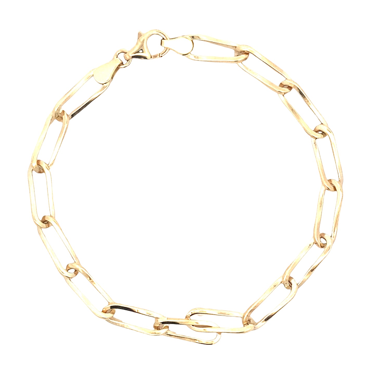 Yellow Gold Twisted Oblong Link Bracelet Gardiner Brothers