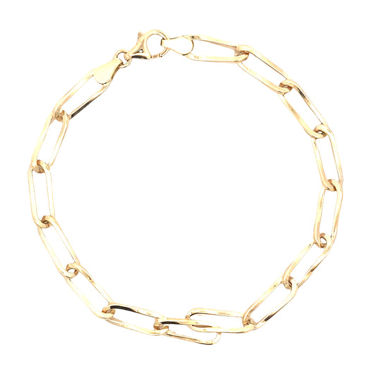 Yellow Gold Twisted Oblong Link Bracelet Gardiner Brothers