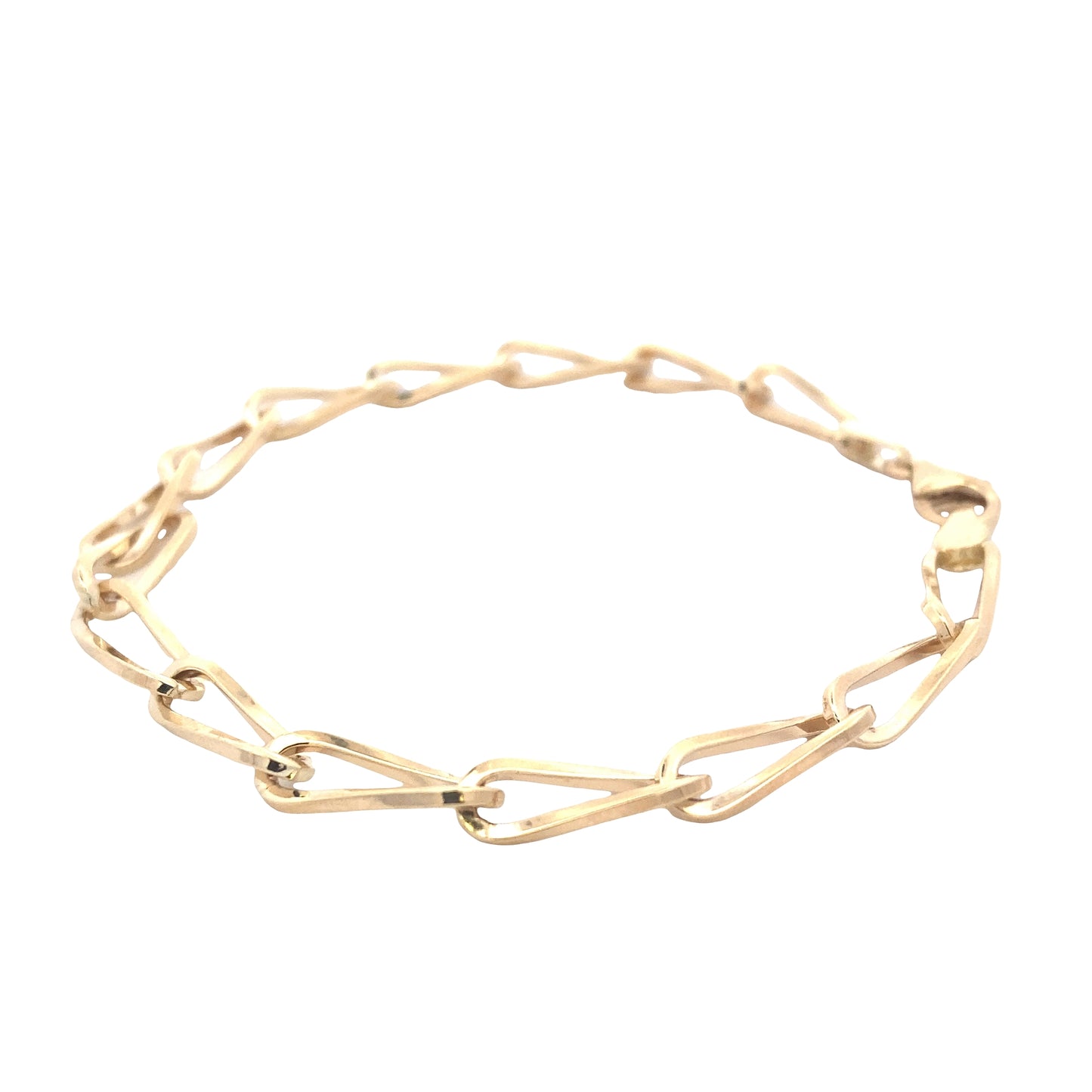 Yellow Gold Twisted Oblong Link Bracelet Gardiner Brothers