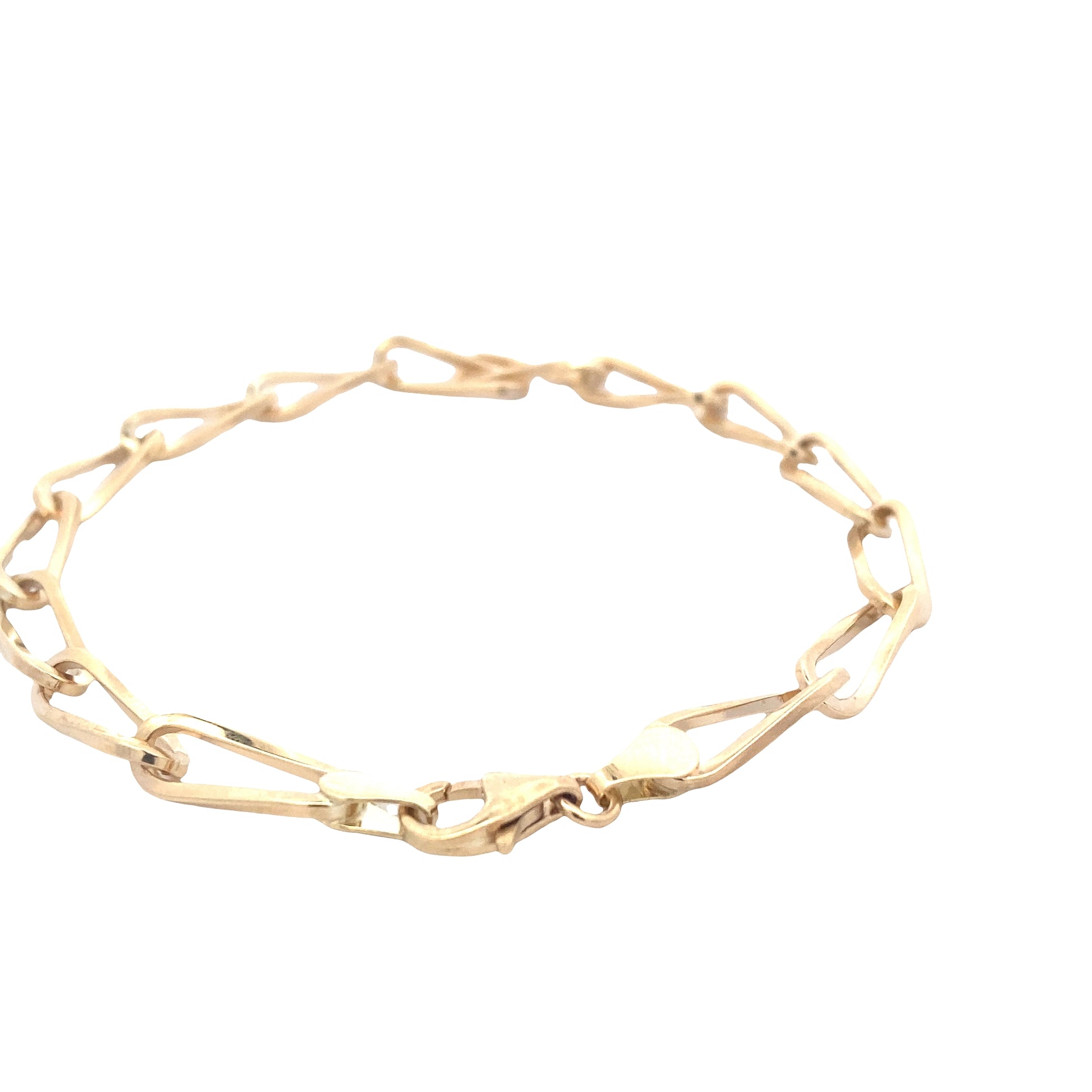 Yellow Gold Twisted Oblong Link Bracelet Gardiner Brothers