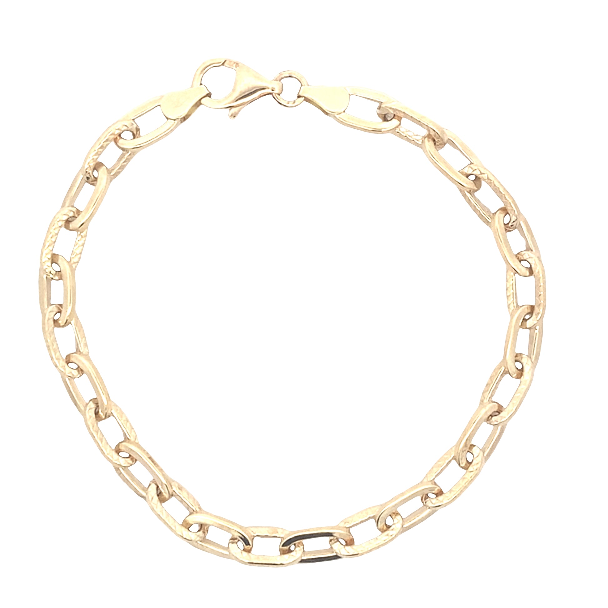 Yellow Gold Oblong patterned Link bracelet Gardiner Brothers