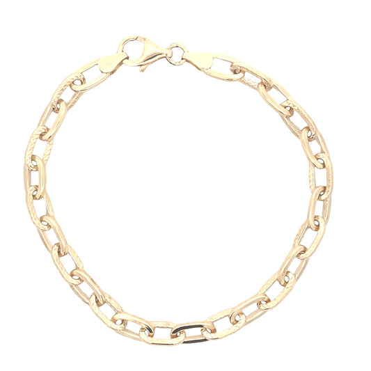 Yellow Gold Oblong patterned Link bracelet Gardiner Brothers