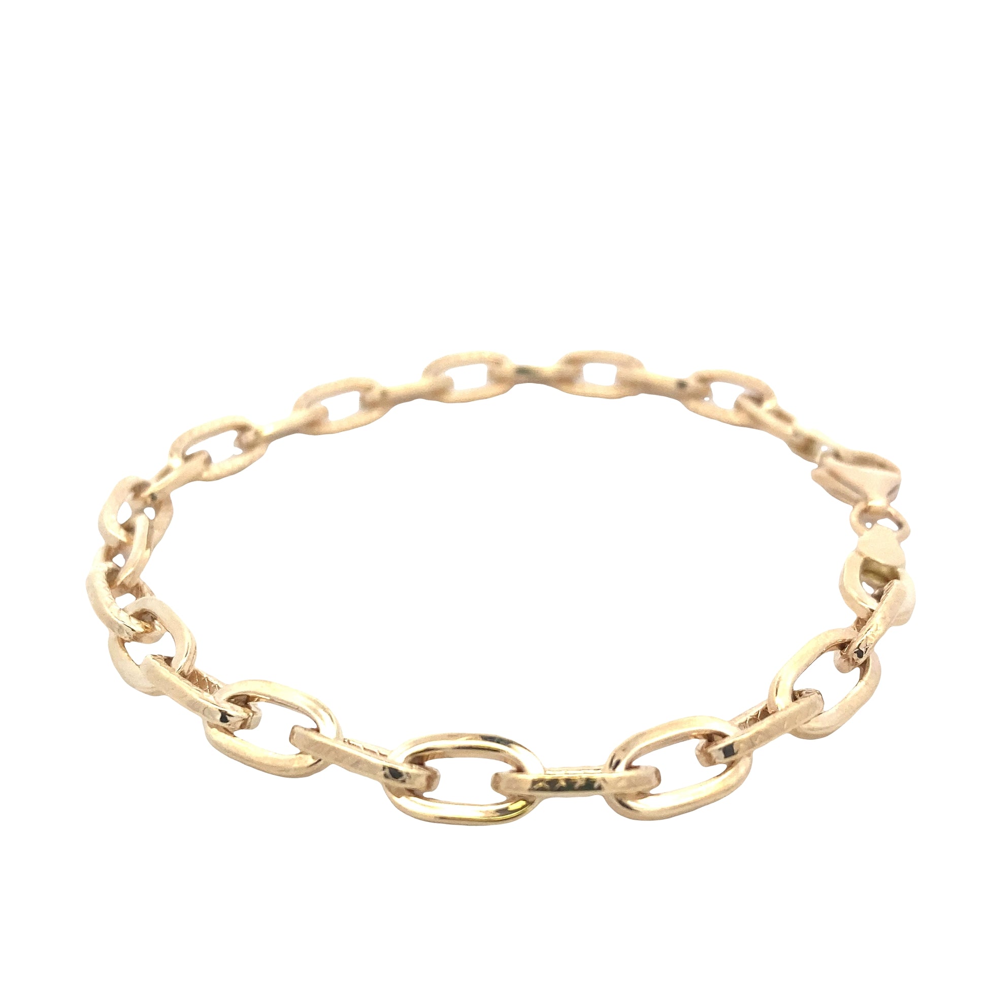 Yellow Gold Oblong patterned Link bracelet Gardiner Brothers