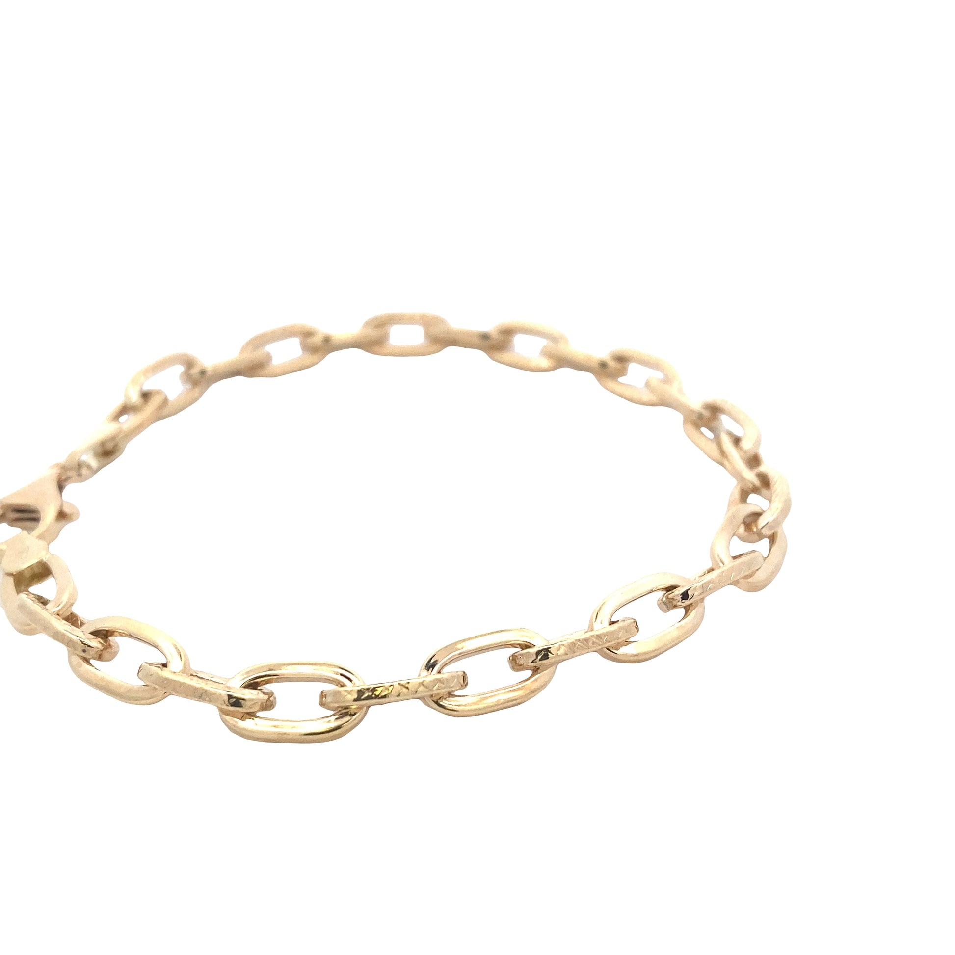 Yellow Gold Oblong patterned Link bracelet Gardiner Brothers