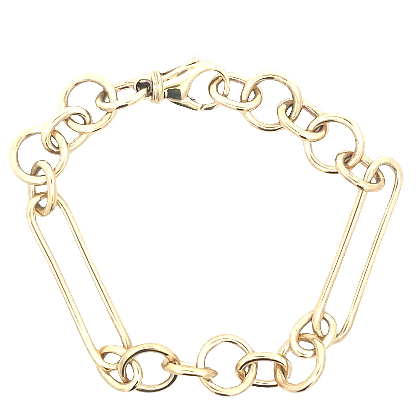 Yellow Gold Oblong and round link bracelet Gardiner Brothers