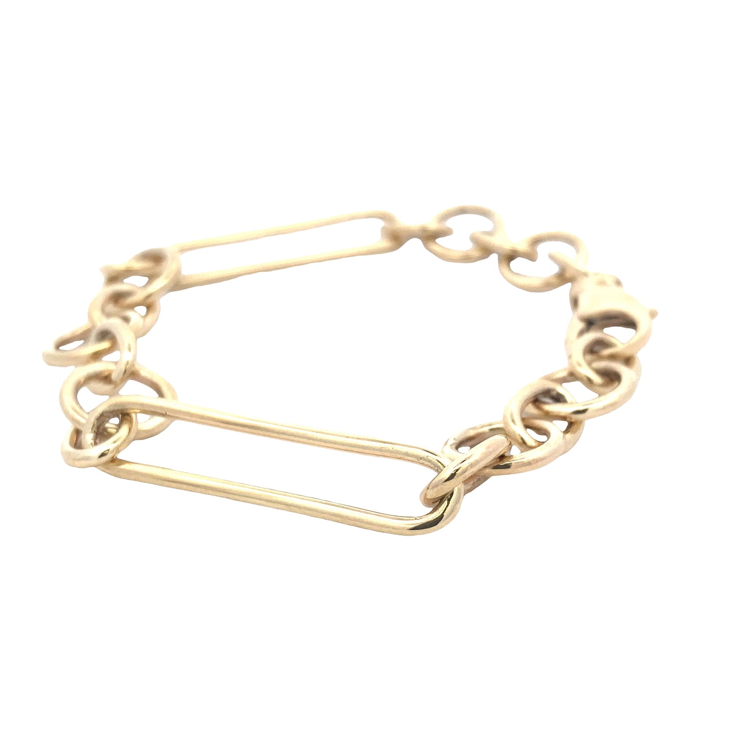 Yellow Gold Oblong and round link bracelet Gardiner Brothers