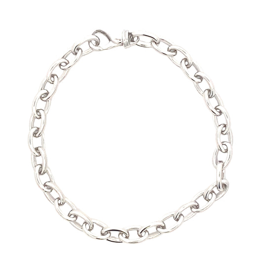 White Gold oval Link Bracelet Gardiner Brothers