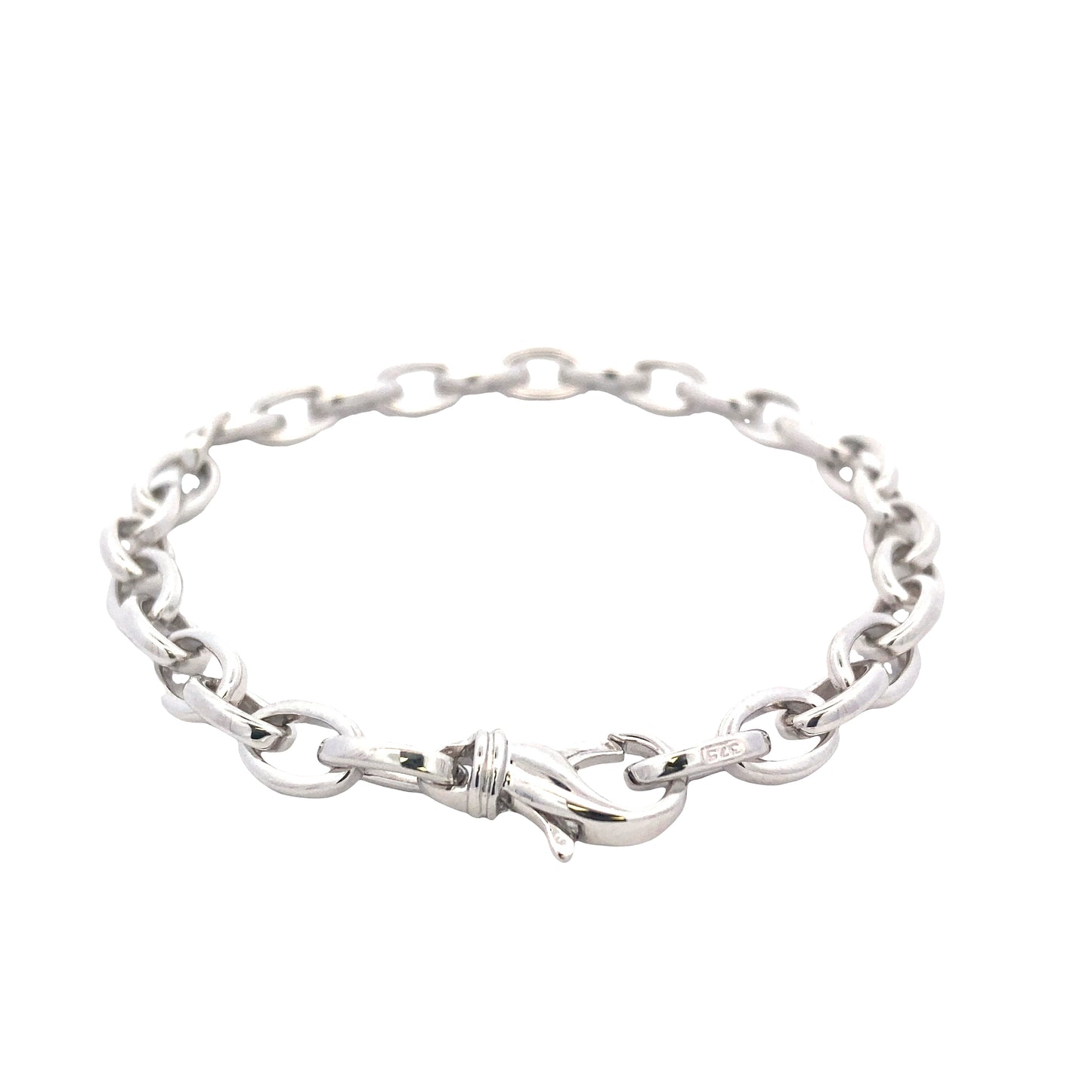 White Gold oval Link Bracelet Gardiner Brothers