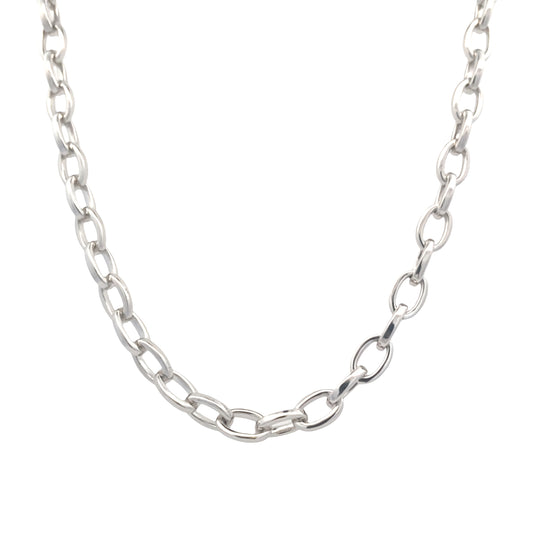White Gold Oval Link Necklet Gardiner Brothers