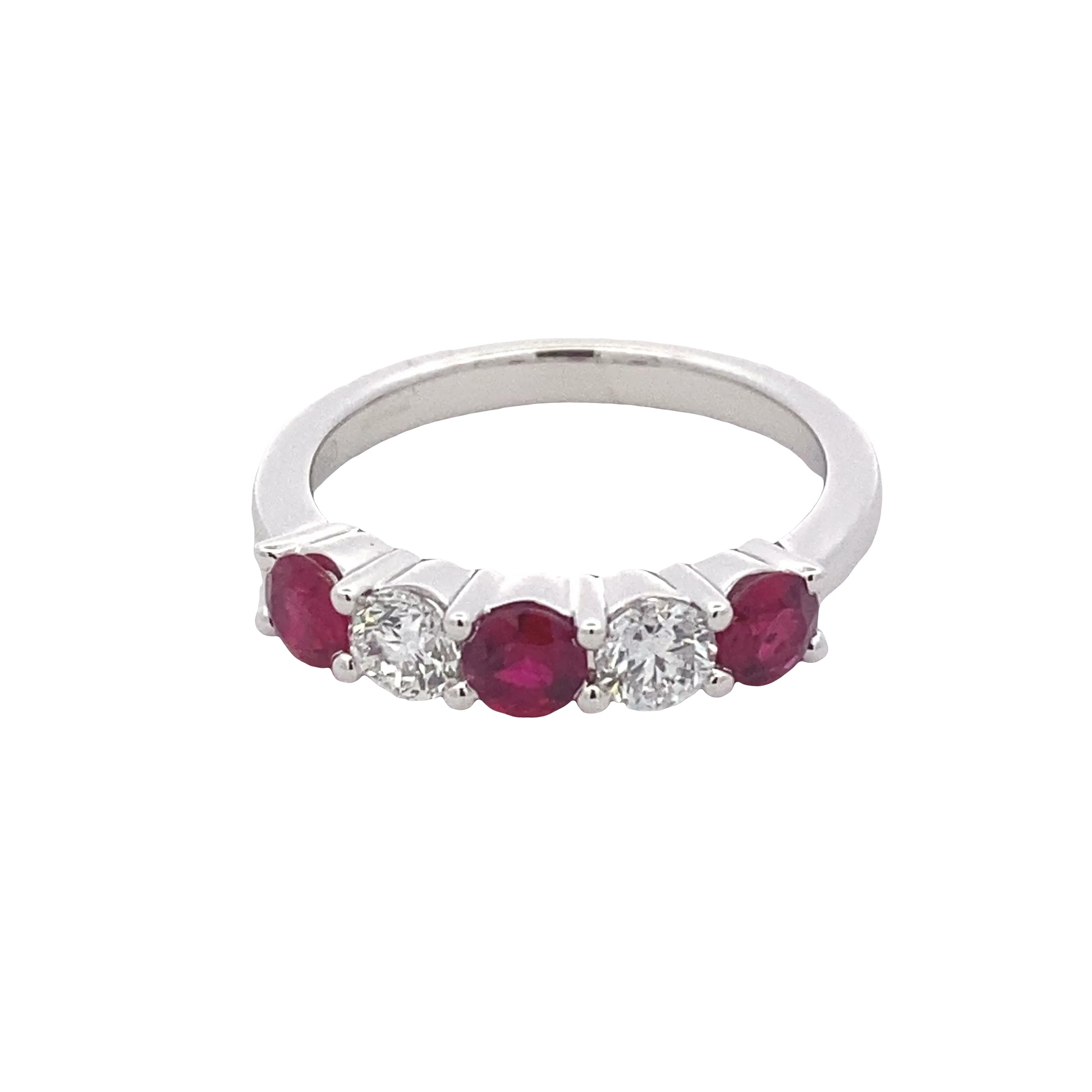 Ruby and Diamond 5 Stone Eternity Style Ring Gardiner Brothers